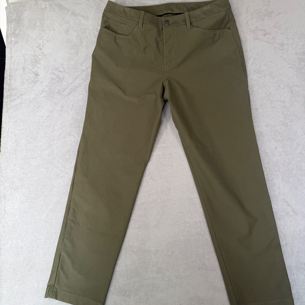 Lululemon ABC Pants Slim‎ Fit Olive Green Mens Size 34x32